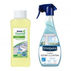 1+1 Zestaw Amway Płyn do łazienki + STARWAX Czyste szyby płyn na alkoholu 