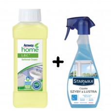 1+1 Zestaw Amway Płyn do łazienki + STARWAX Czyste szyby płyn na alkoholu 